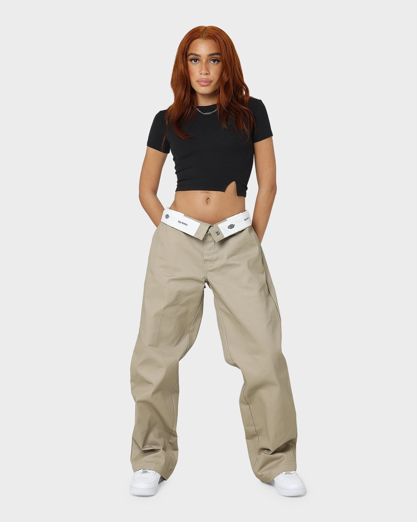 Easy Movement Durable Design Dickies Super Baggy Loose Fit Work Pants Khaki