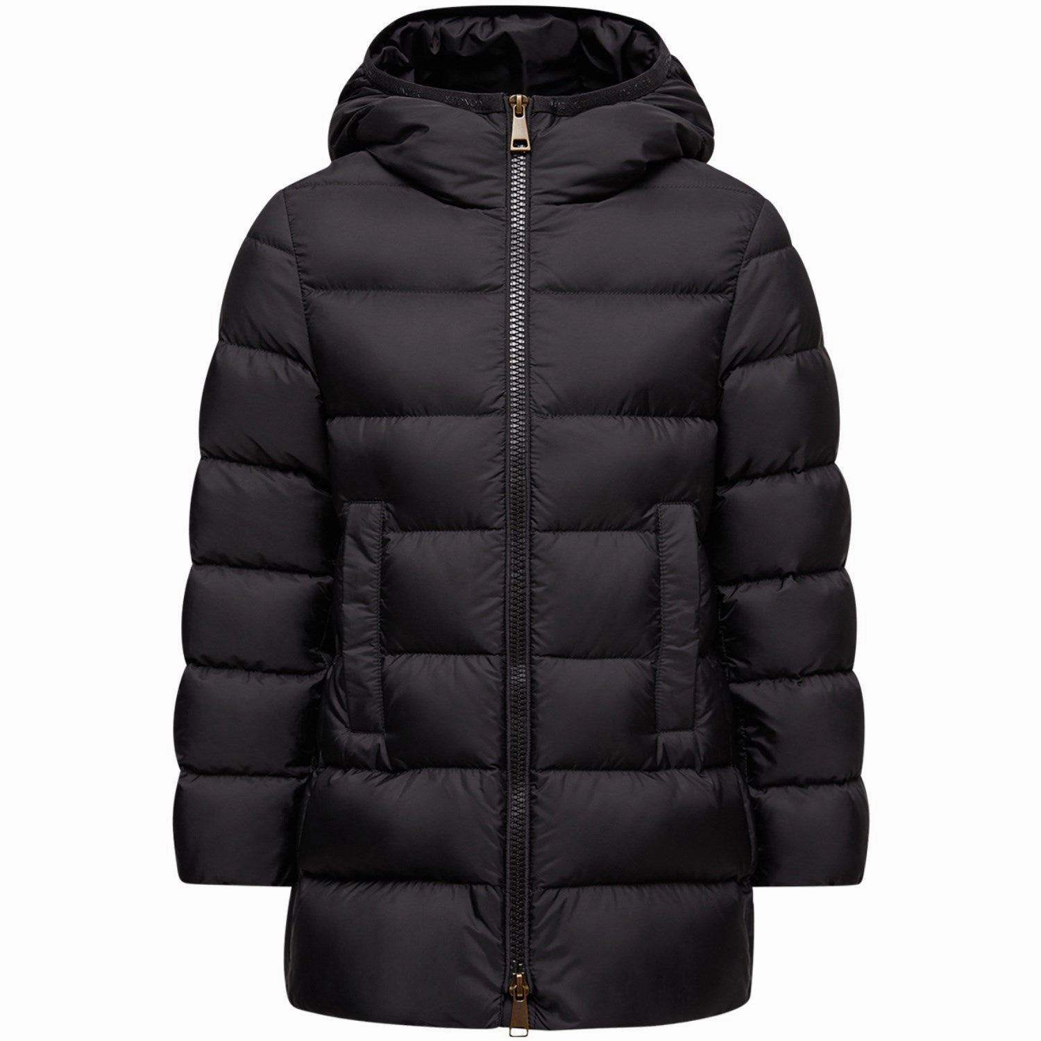 Moncler Black Barend Long Coat EcoFriendly Dye