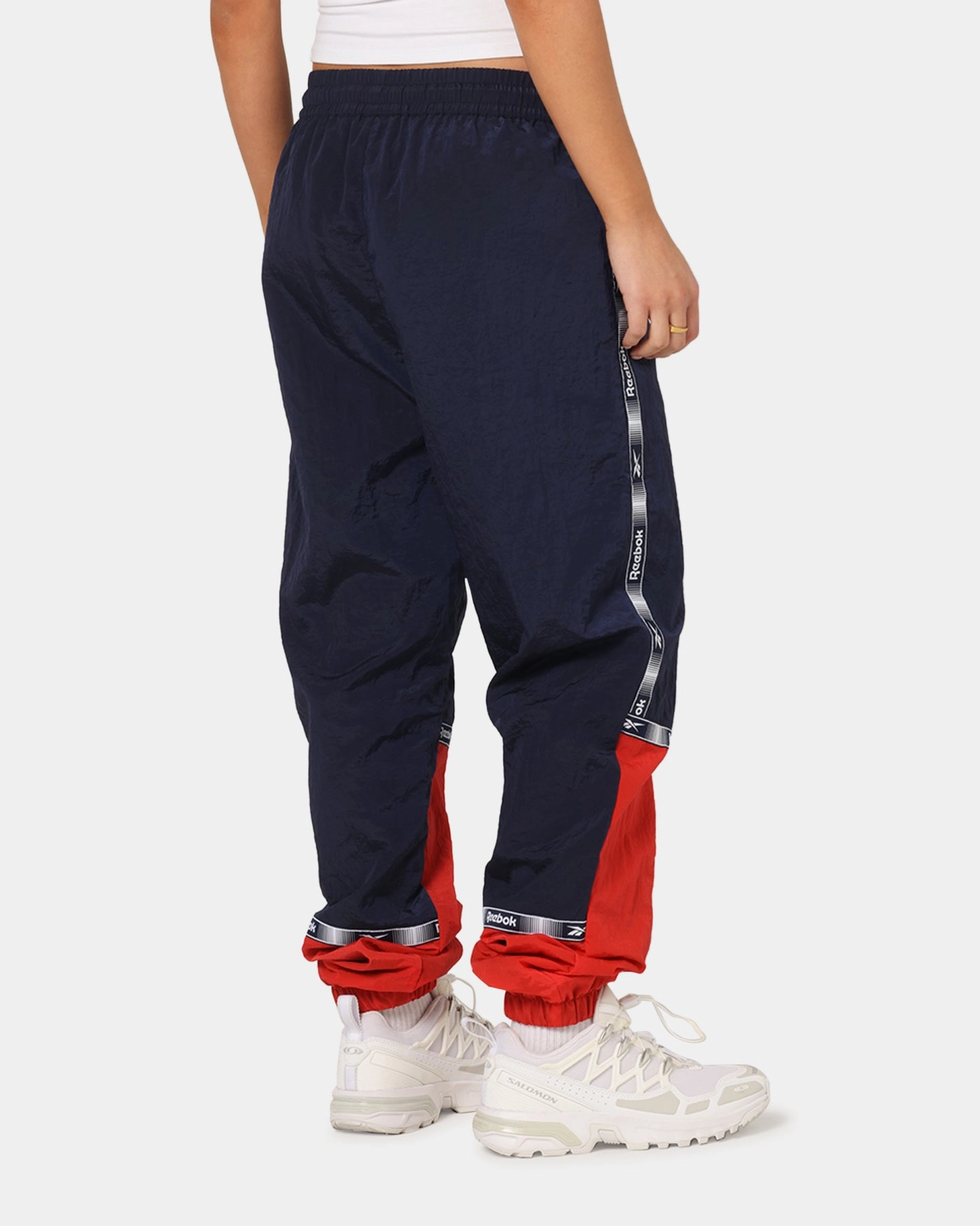 Double Layered Hem Reebok Colour Block Joggers Navy/Red