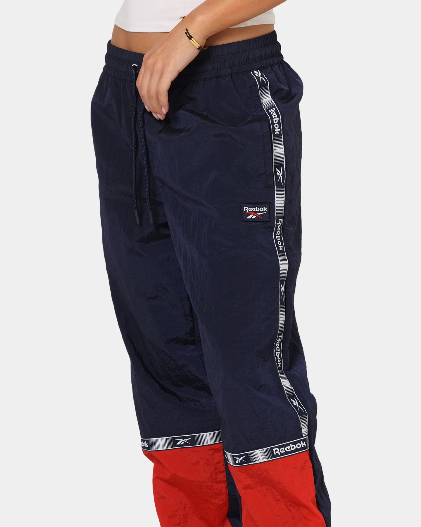 HighDensityWeave Reebok Colour Block Joggers Navy/Red
