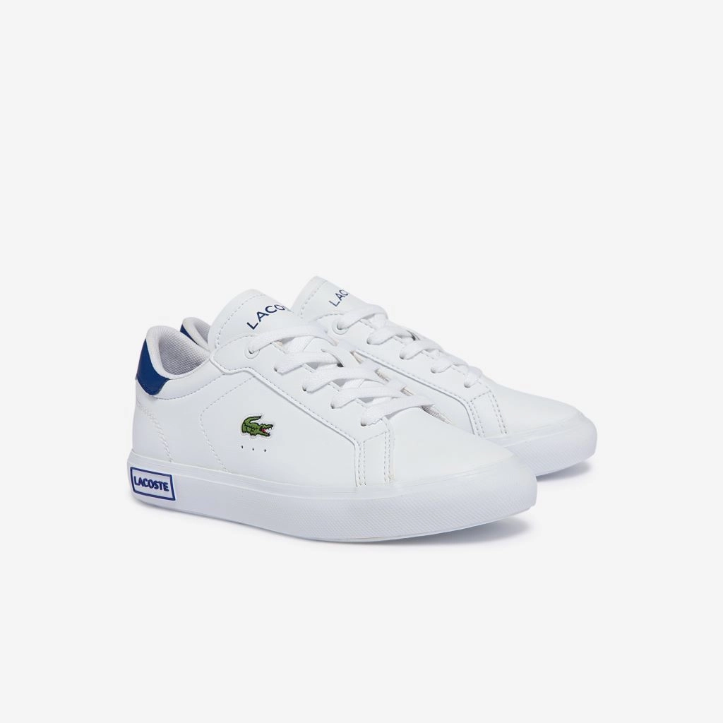 White Heel Logo Teen Trainers Anti   Bacterial