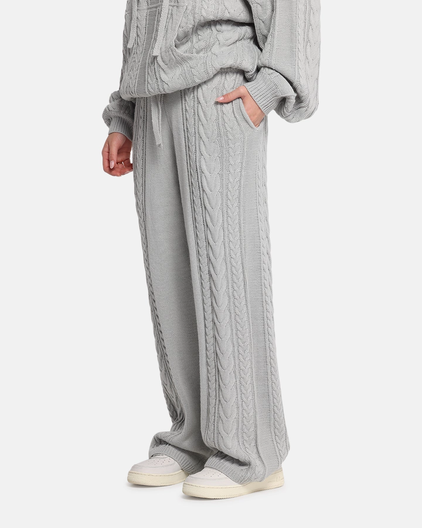Stretch Panel Wrinkle resistant fabric XXIII Lakes Knitted Pants Grey