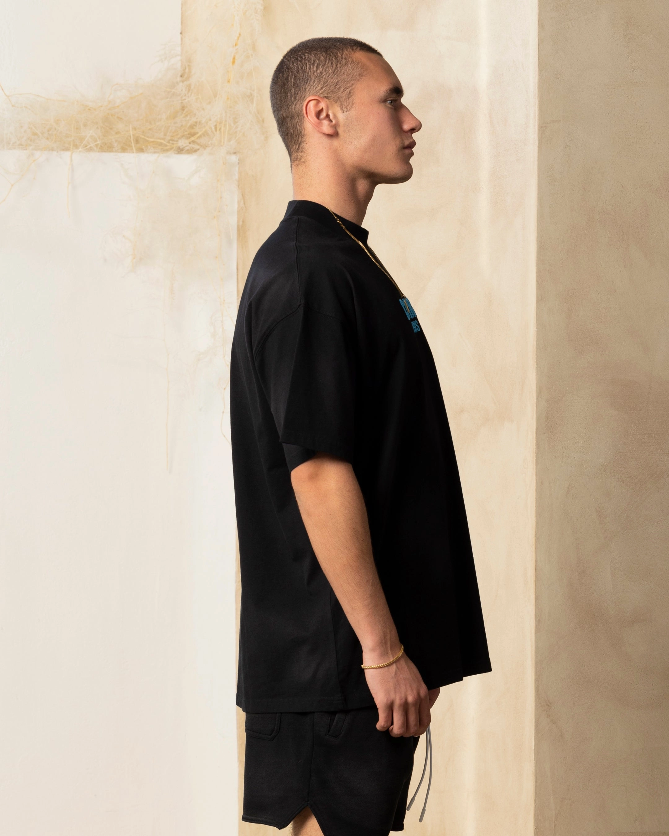 Carre Vapor Oversized T-Shirt Washed Black Cozy Layering Recycled Material
