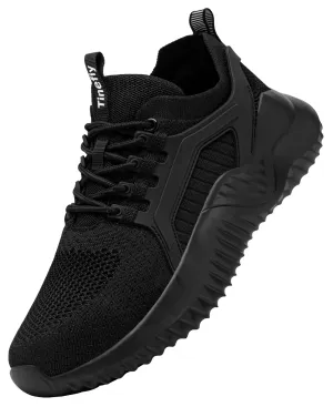 Tinefiy Steel Toe Shoes Women Work Sneakers Lightweight Comfortable Safety 7.5