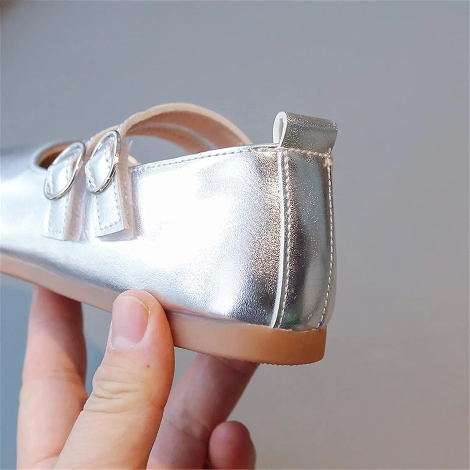 Toddler Girl Mary Jane Dress Shoes PU Leather T-Strap Slip On Ballerina Flats for Wedding Party School