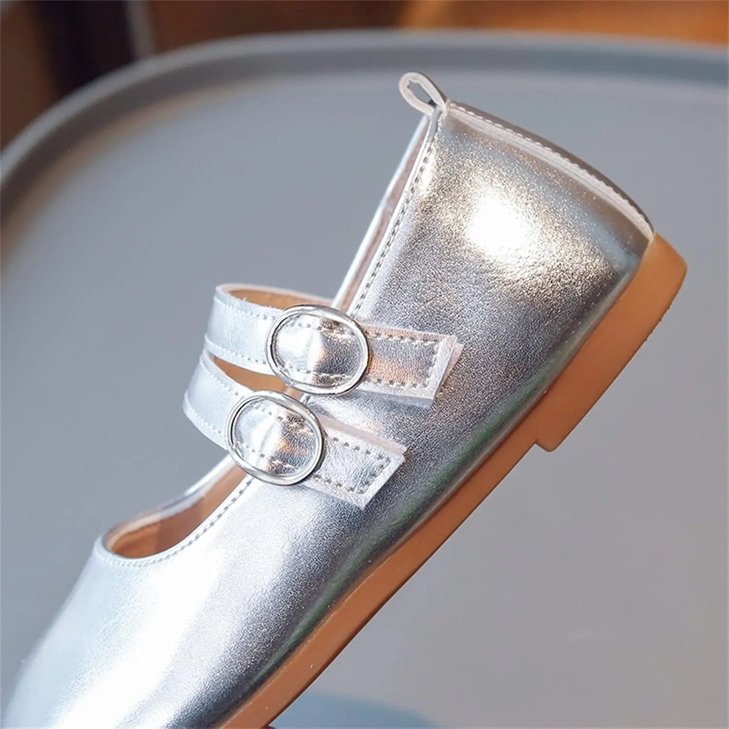 Toddler Girl Mary Jane Dress Shoes PU Leather T-Strap Slip On Ballerina Flats for Wedding Party School