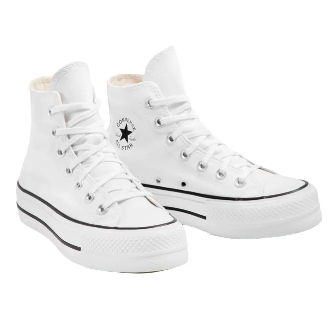 Converse scarpa sneakers in tela da donna con zeppa Chuck Taylor All Star LIFT 560846C bianco Mud run