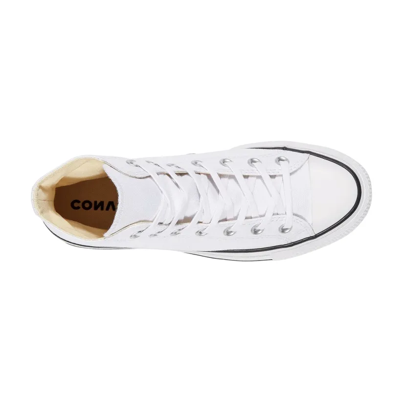 Energy return Converse scarpa sneakers in tela da donna con zeppa Chuck Taylor All Star LIFT 560846C bianco
