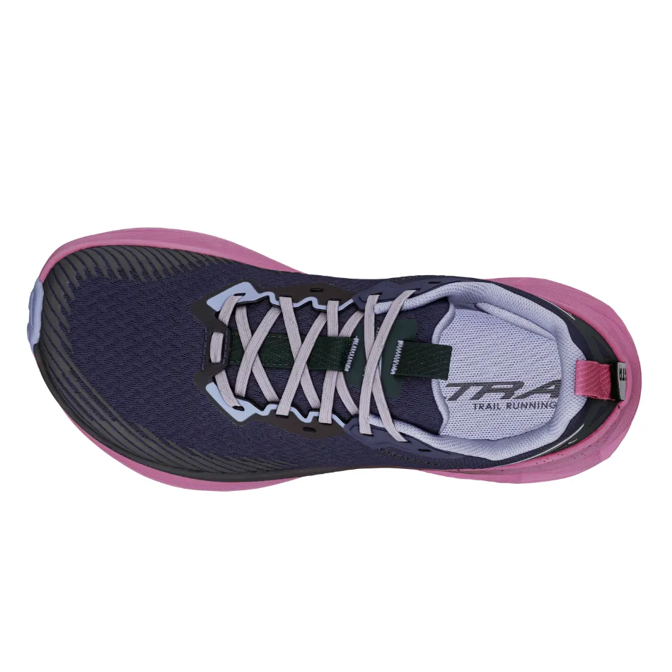 Friction Free Laces Chill Vibe Altra Women's Experience Wild 2 Trail Running Shoes in Navy/Black AW25