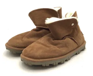Tommy Bahama Women's Brown Leather Round Toe Snow Boots - Size 8