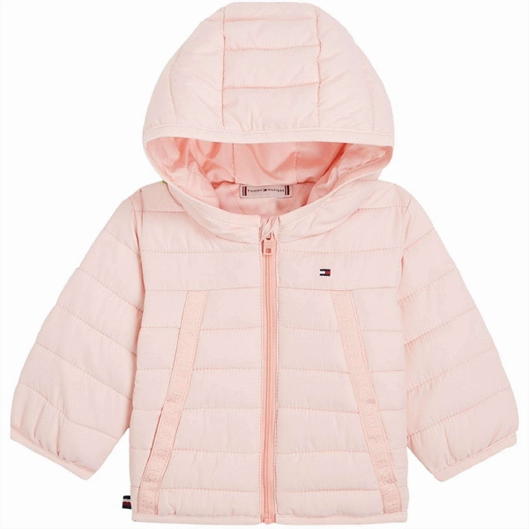 Transitional Layer Mesh Venting Tommy Hilfiger Baby Monotype Tape Puffer Jacket Pink Crystal
