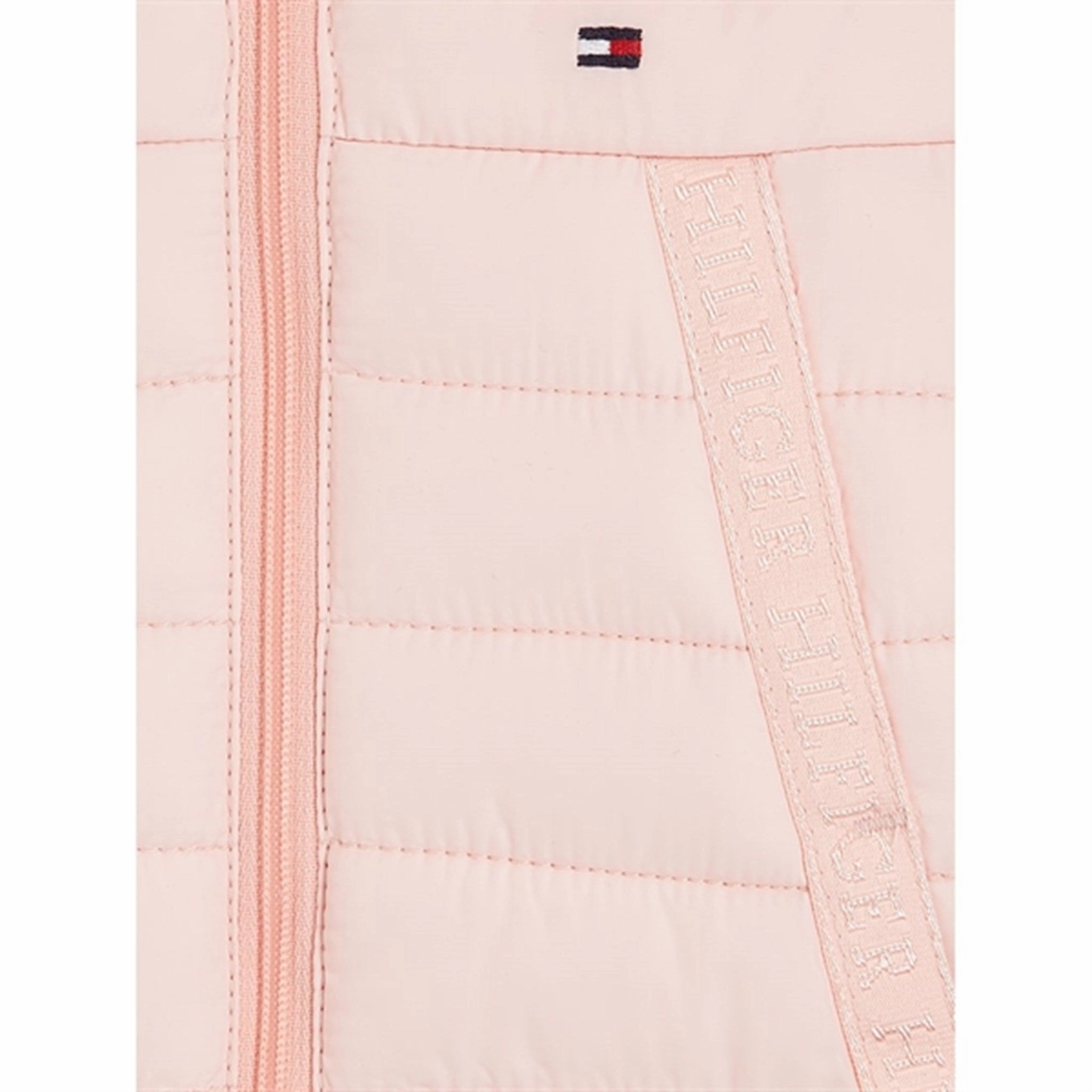 Tommy Hilfiger Baby Monotype Tape Puffer Jacket Pink Crystal FoldableStructure Water Repellent Fabric