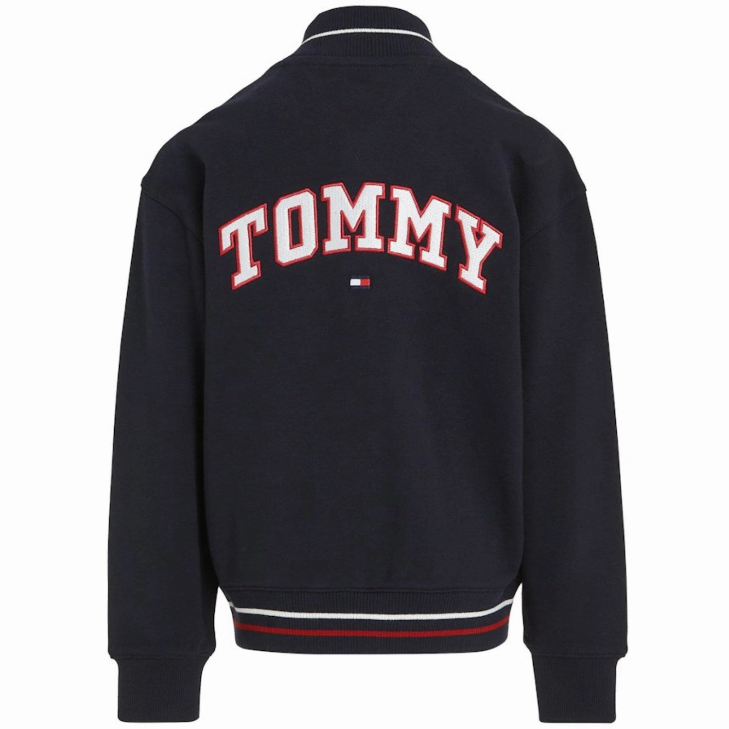 Effortless Look Windproof Hood Tommy Hilfiger Desert Sky U Varsity Embroidery Bomber Jacket