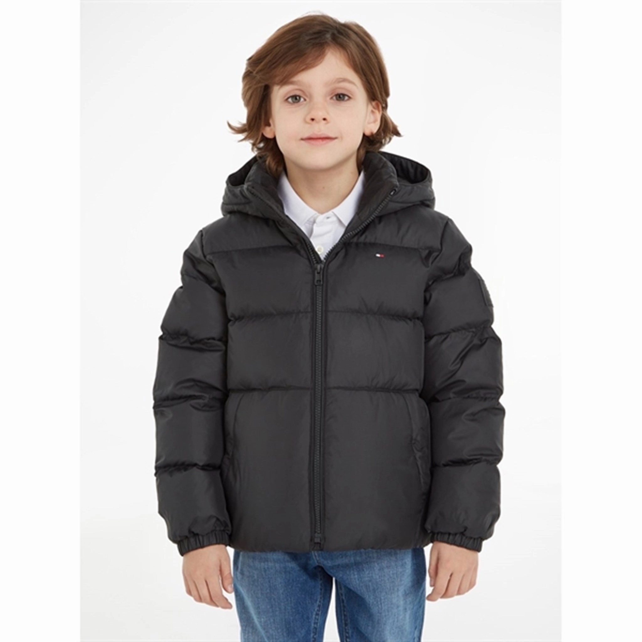 Tommy Hilfiger Essential Jacket Black Weatherproof Zipper Seals