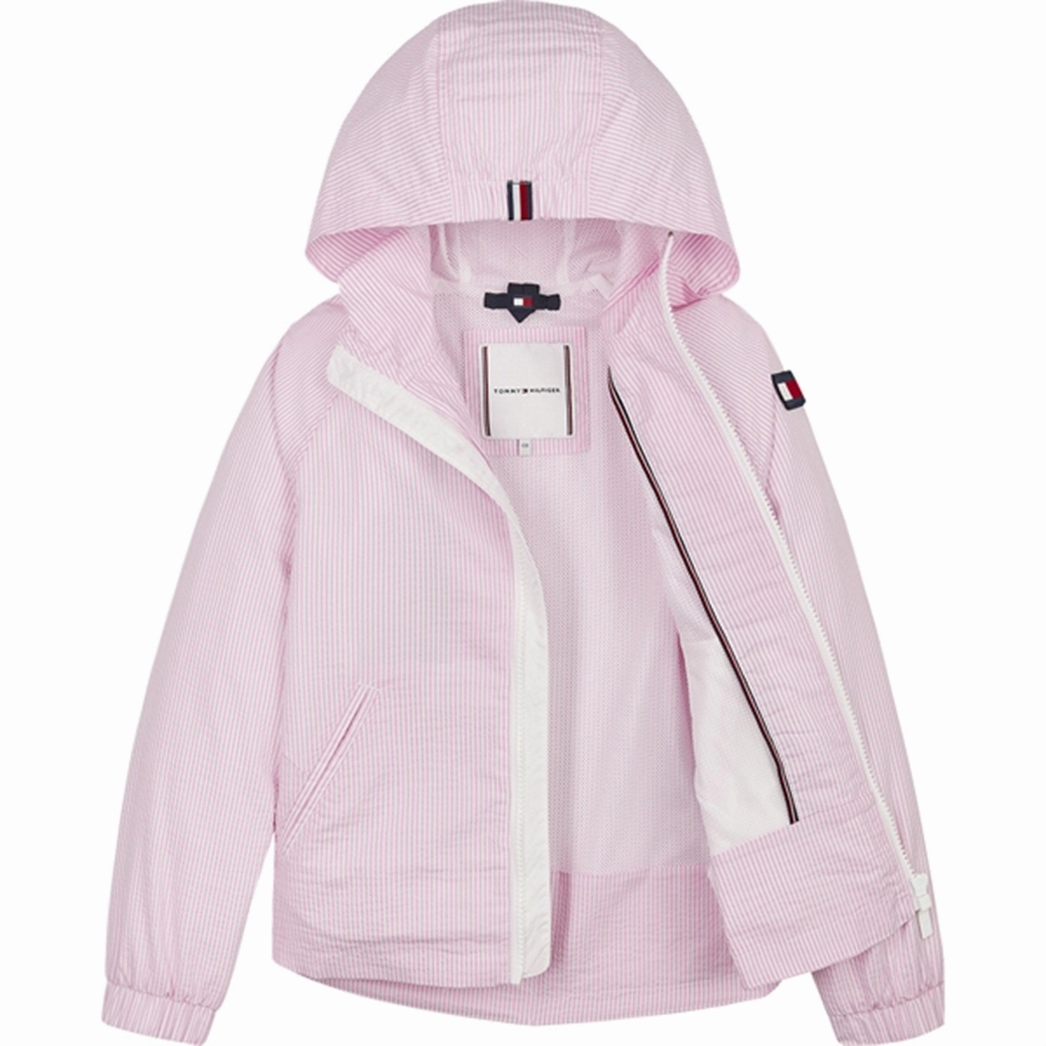 Tommy Hilfiger Ithaca Stripe Jacket Pink/Ithaca Stripe Water Resistant Fabric Balanced Insulation