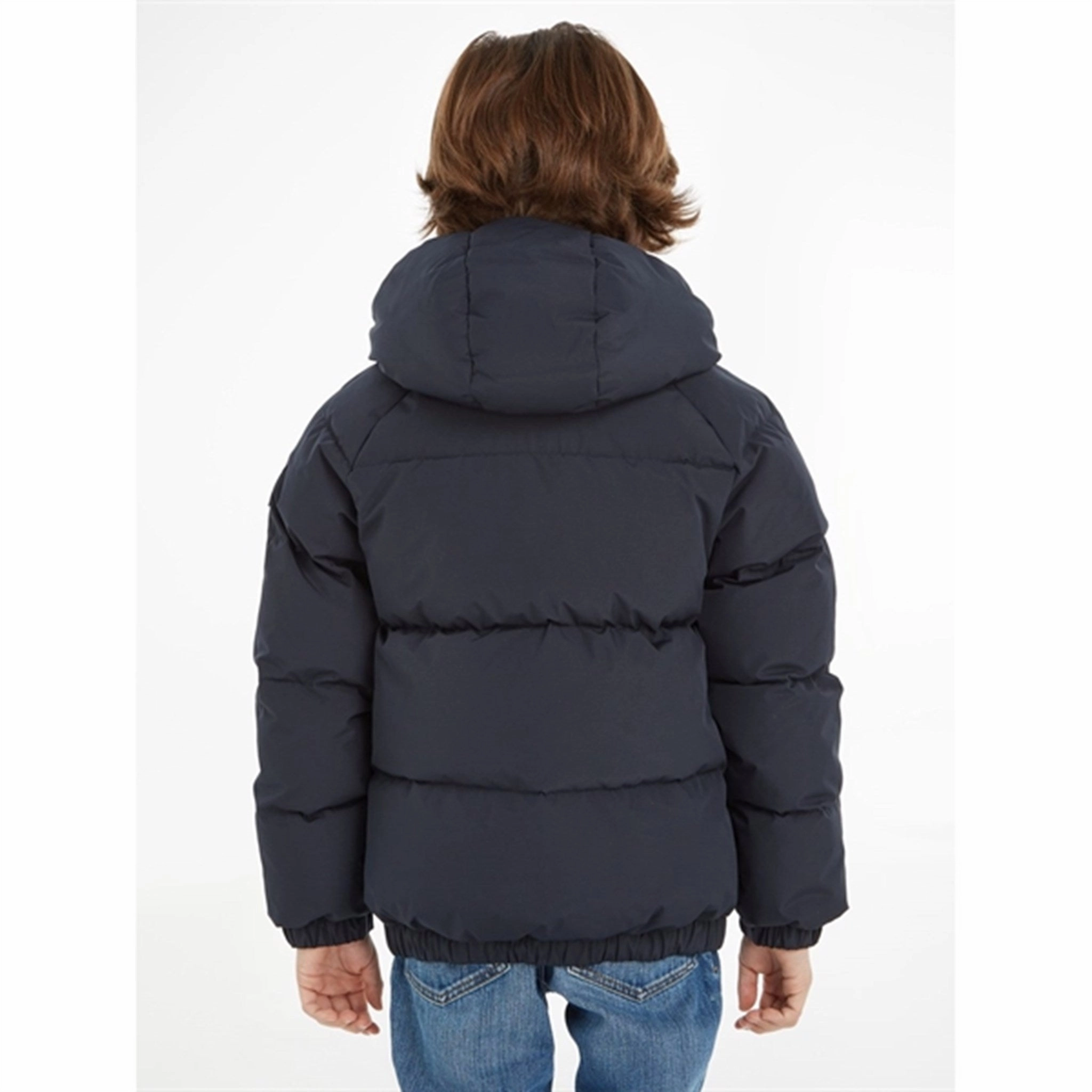 Tommy Hilfiger Logo Quilted Jacket Desert Sky DualLayer Weave