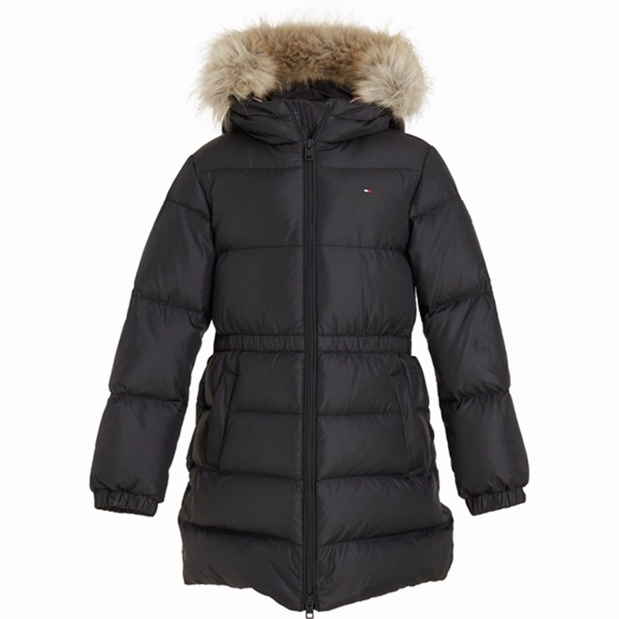 Ventilated Panels Sunday Walk Style Tommy Hilfiger Long Waisted Down Jacket Black