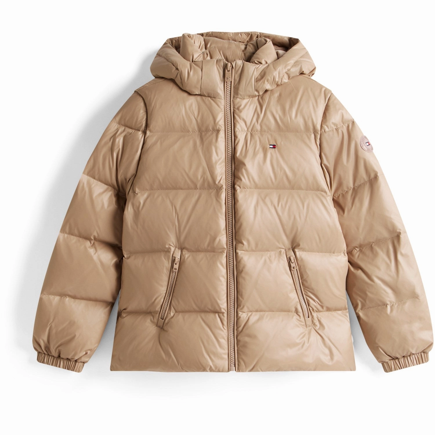 Tommy Hilfiger Malted Milk Essential Down Jacket Subtle Layers Reinforced Stitching