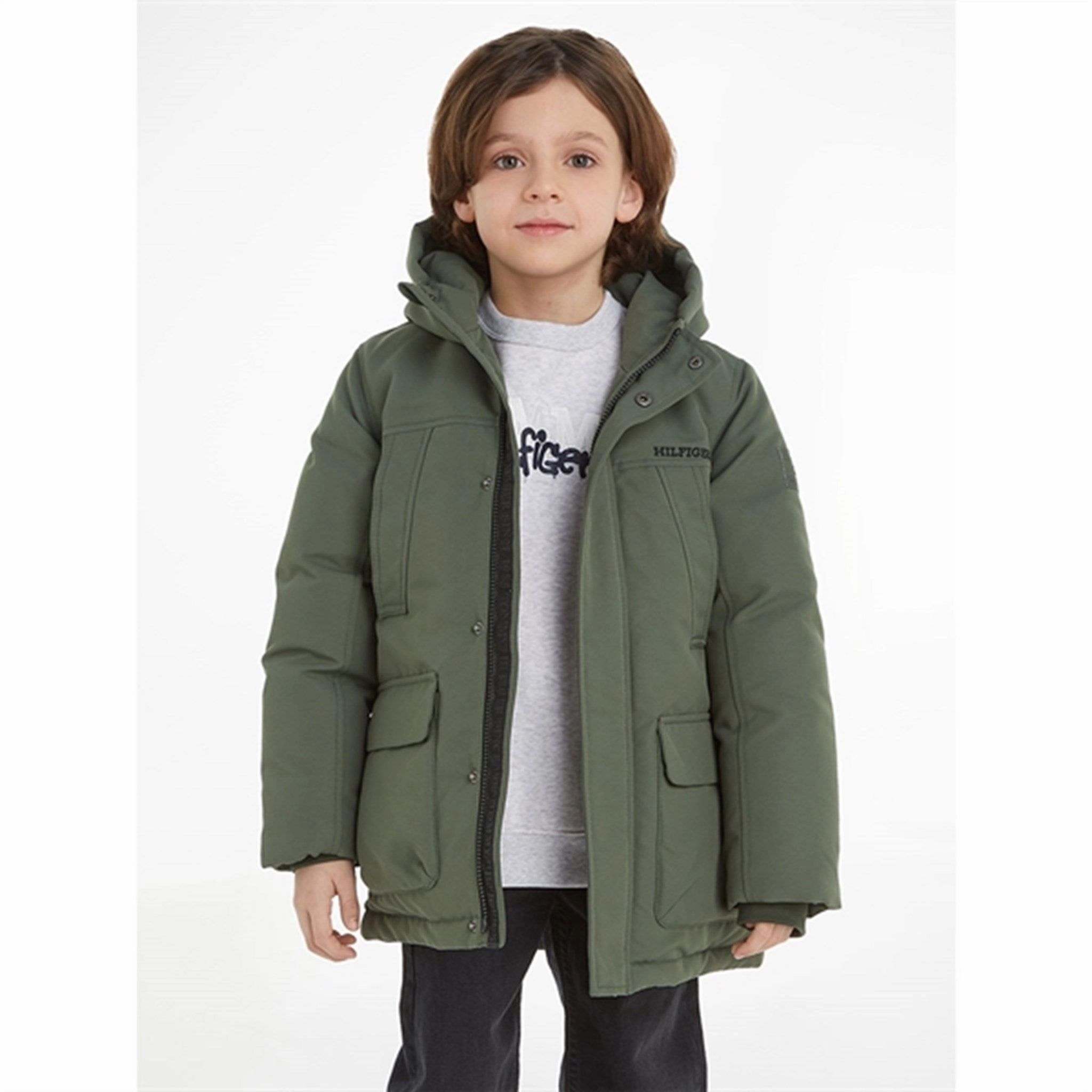 Breathable fabric Tommy Hilfiger Tech Parka Jacket Olive Green