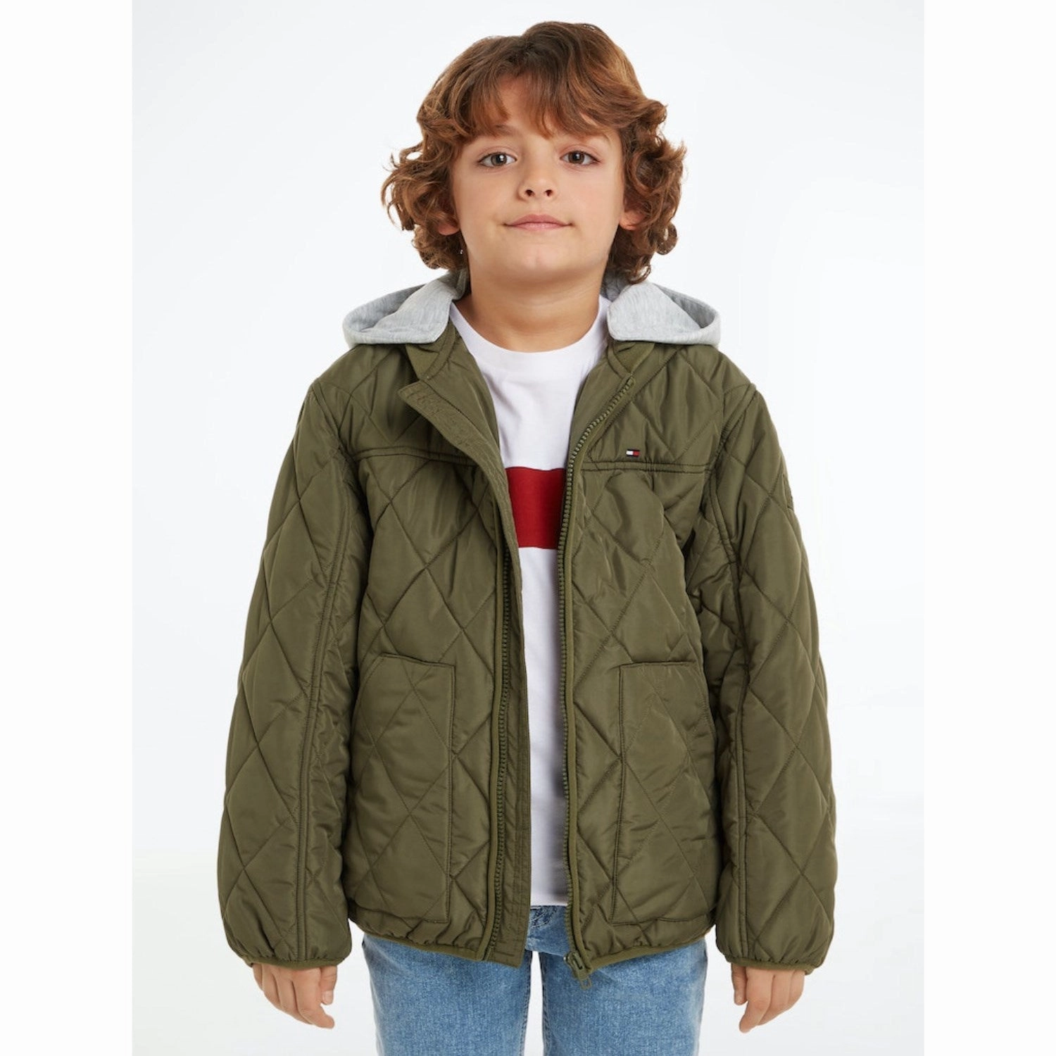 Thermal Lining Tech Tommy Hilfiger Utility Olive Light Padded Quilted Jacket