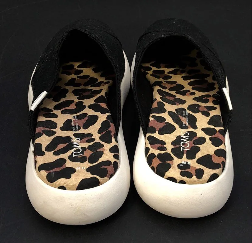 Toms Women's Black Slip-On Mule Shoes - Size 8