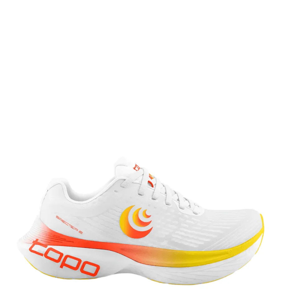 Topo Men's Specter 2 Running Shoes in White/Sunset SS25 running with a mid - top design