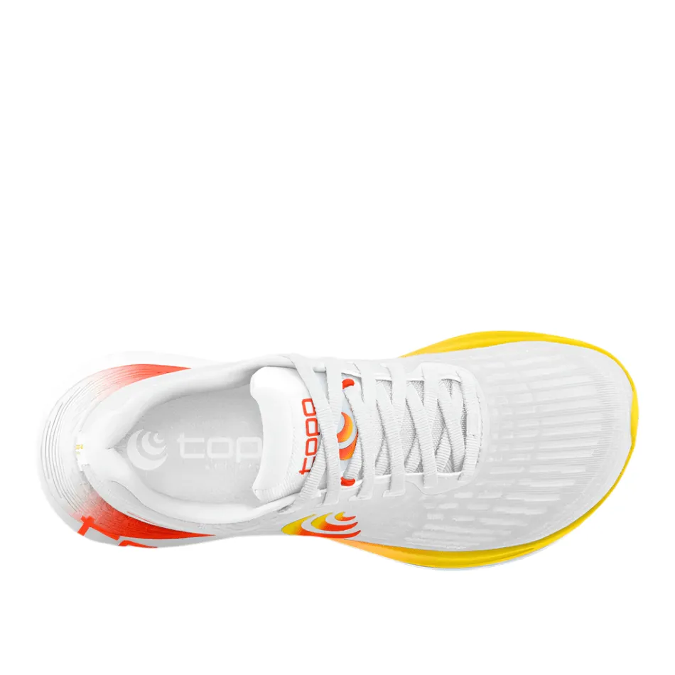 Topo Men's Specter 2 Running Shoes in White/Sunset SS25 Minimalist feel Impact protection