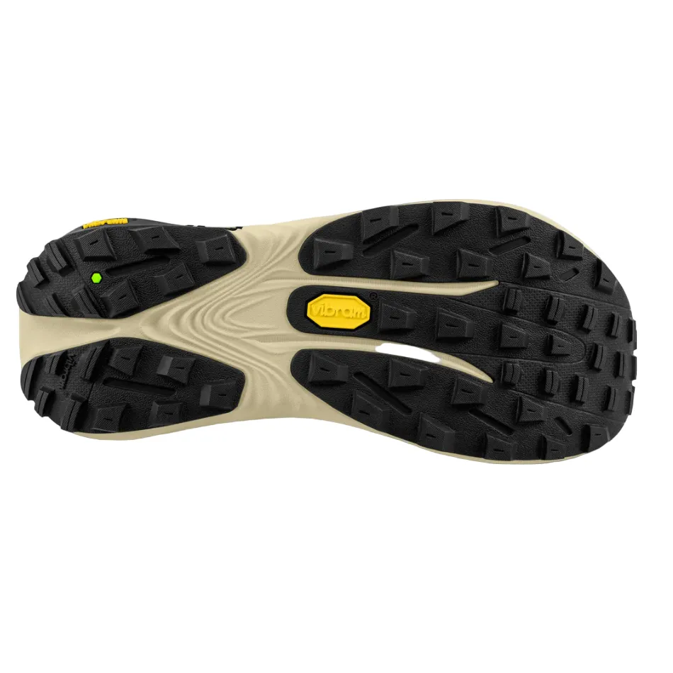 leather upper shoes Topo Men's Vista Running Shoes in Black/Lime AW25