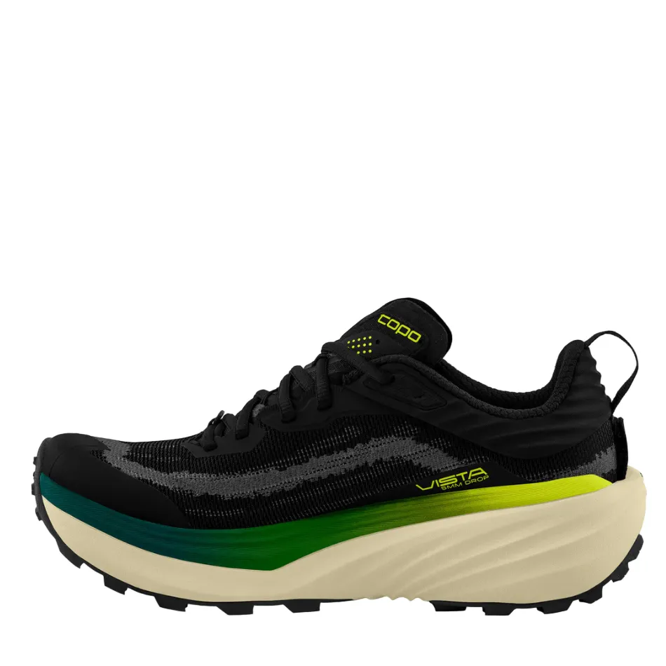 well - fitting design Topo Men's Vista Running Shoes in Black/Lime AW25