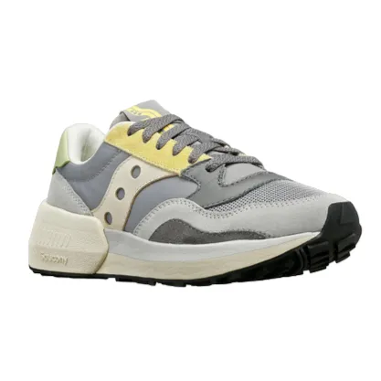 Saucony Originals scarpa sneakers da donna Jazz NXT S60790-5 grigio-giallo running on track running in a wooden bridge area shoes