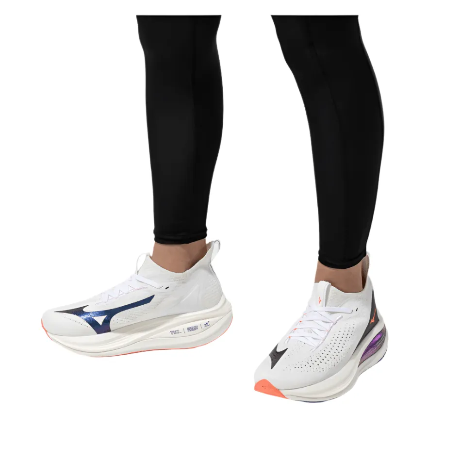 Zonal Support Everyday Support Mizuno Women's Neo Vista 2 Running Shoes in White/Striking Coral/Iris Bloom AW25