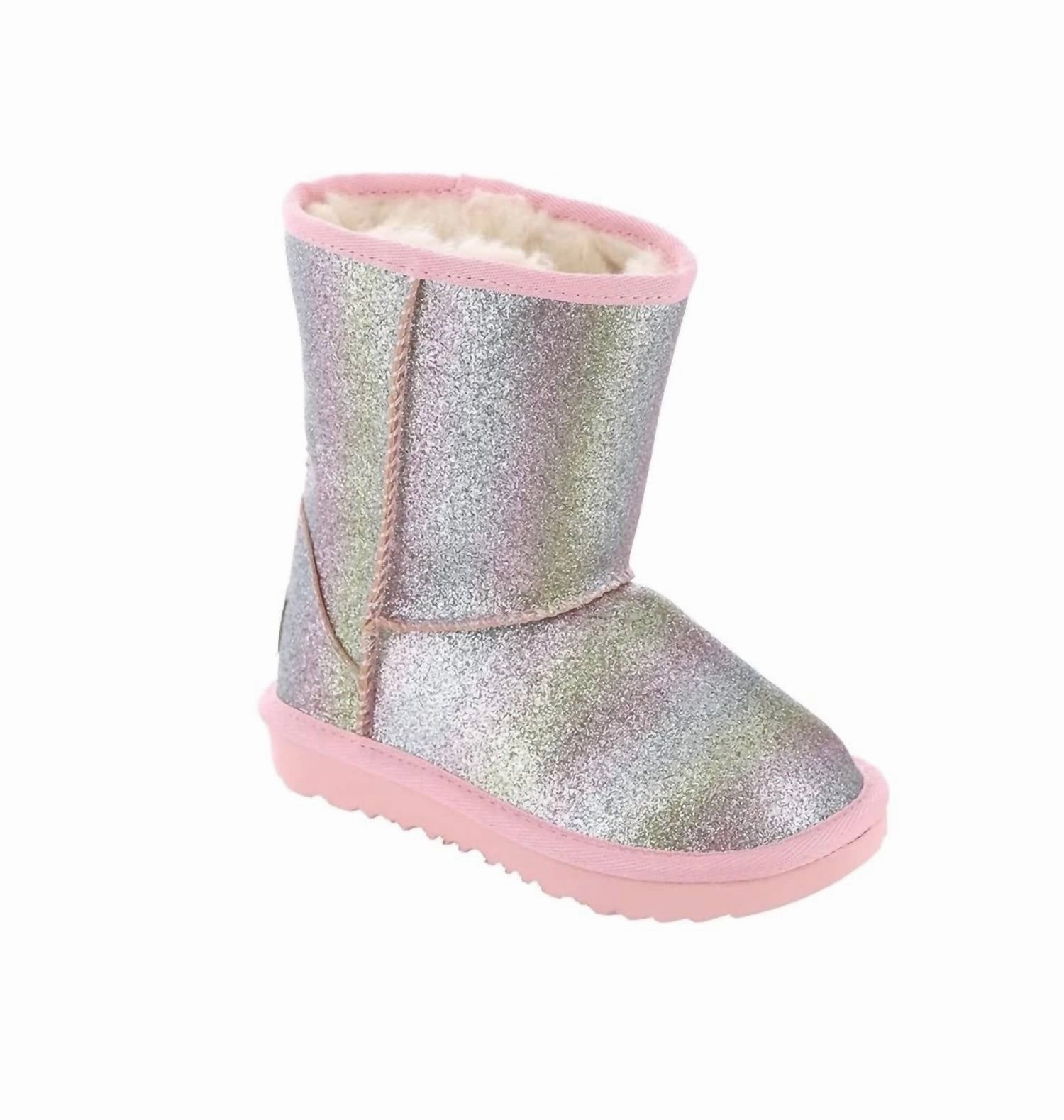 Kids Classic Ii Glitter Boot In Metallic Rainbow Adjustable Lace Closure