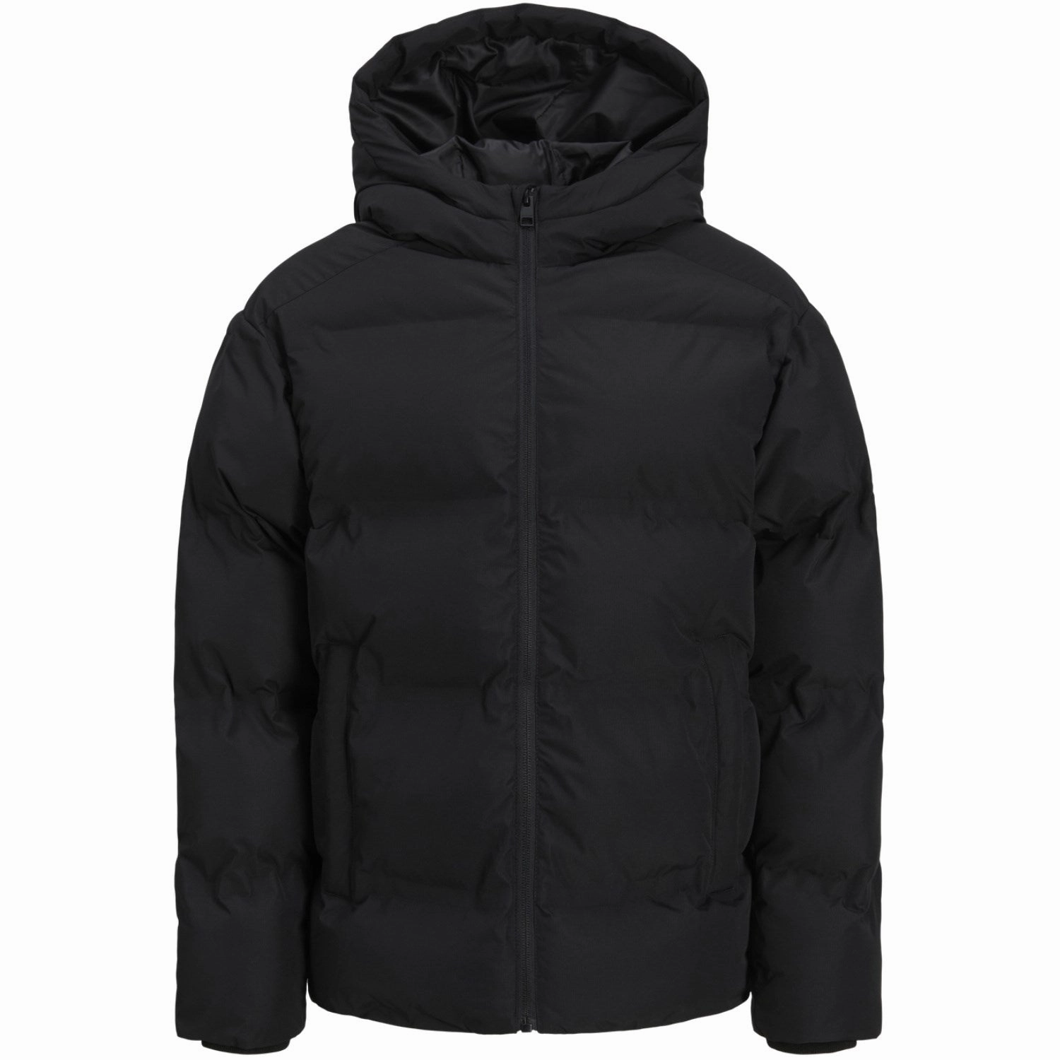 Jack & Jones Junior Black Jjesoho Puffer Hood Sn Jnr Modern Utility Sustainable Packaging