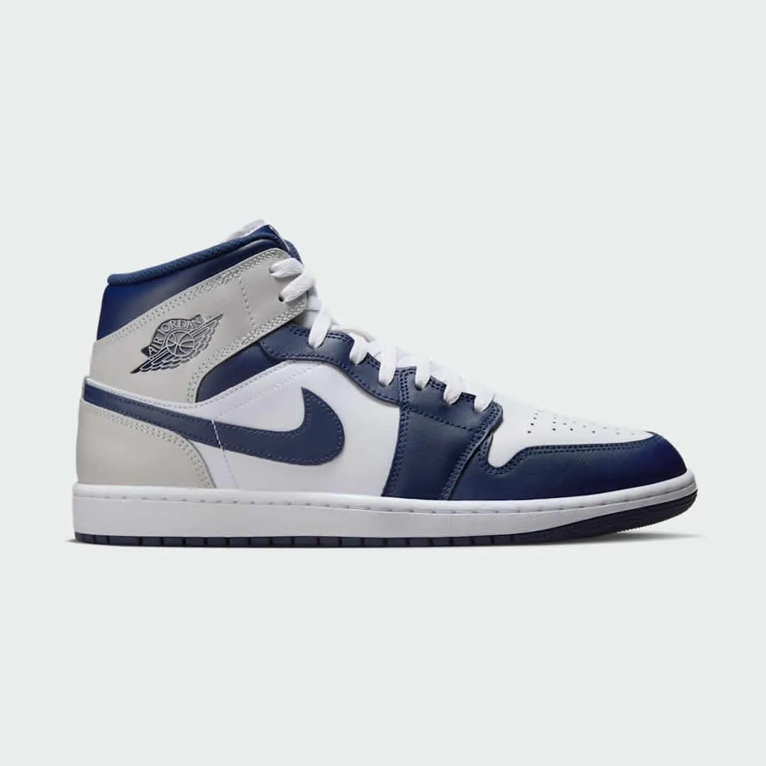 Abrasion Resistant Zones Stretchable Mesh Air Jordan 1 Mid Men's White Basketball Leather Sneakers DQ8426 146