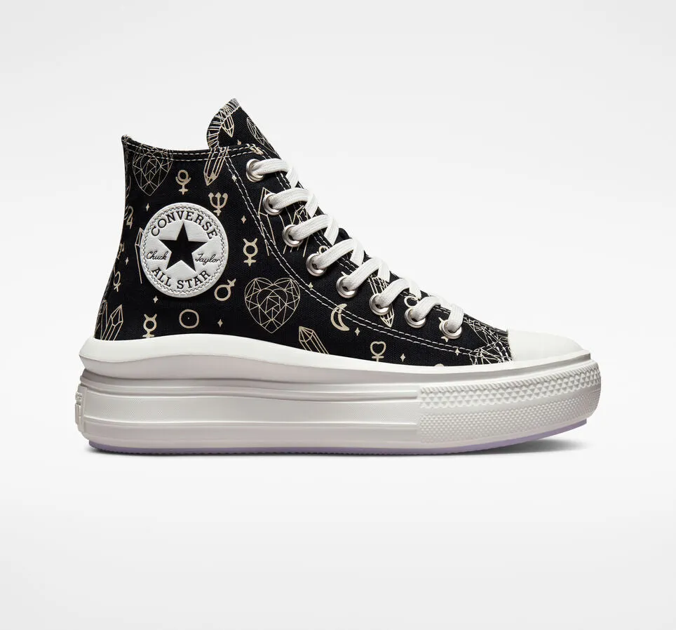 Stabilizing Heel Cage Converse sneakers alta con zeppa da donna Chuck Taylor All Star Move Platform Mystic Crystals A03725C black-natural ivory