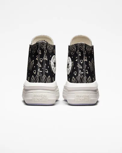treadmill compatibility Tight Weave Fabric Converse sneakers alta con zeppa da donna Chuck Taylor All Star Move Platform Mystic Crystals A03725C black-natural ivory