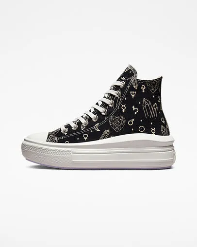 EverydayUse running for fun Converse sneakers alta con zeppa da donna Chuck Taylor All Star Move Platform Mystic Crystals A03725C black-natural ivory