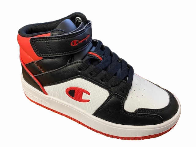 Champion Scarpa alta da ragazzo con laccio e strappo Rebound 2.0 Mid GS S32413 KK003 black-navy-red running in rainy weather foot strength