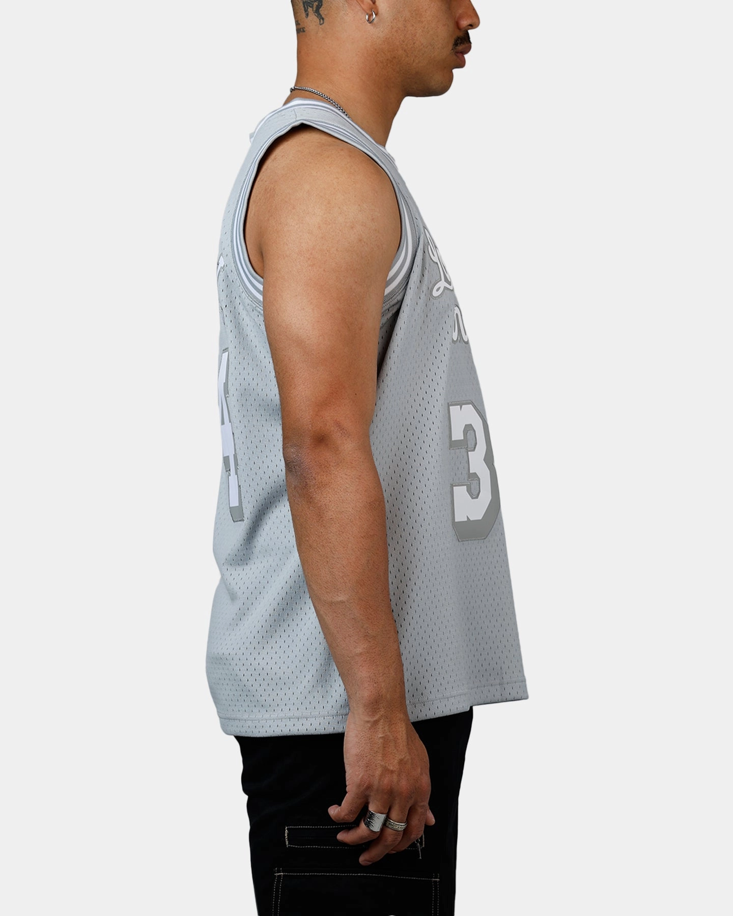 Reinforced Neckline Mitchell & Ness Los Angeles Lakers Shaquille O'Neal 1996-1997 Swingman Jersey Grey