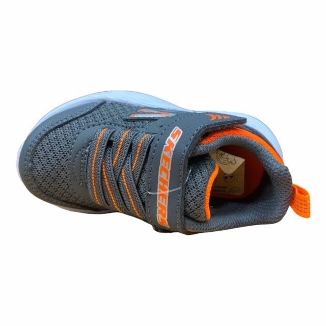 Skechers scarpa da gionnastica da bambino Dyna-Lite Relter 407237N/CCOR grigio arancione Impact Protection Cushioning