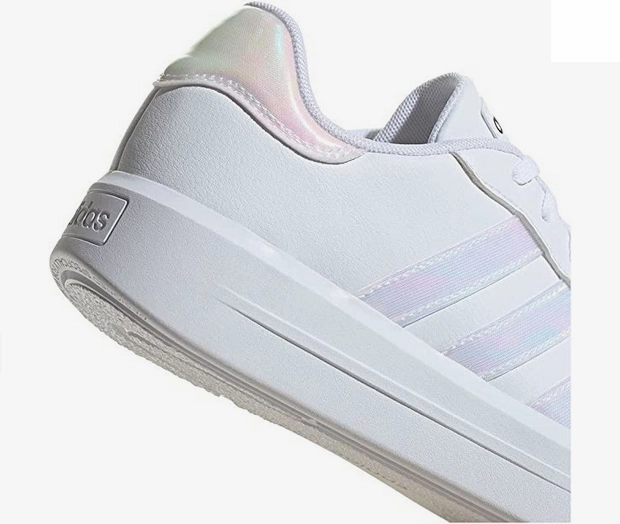 Adidas sneakers da donna con zeppa Court Platorm H06299 white ballet shoes