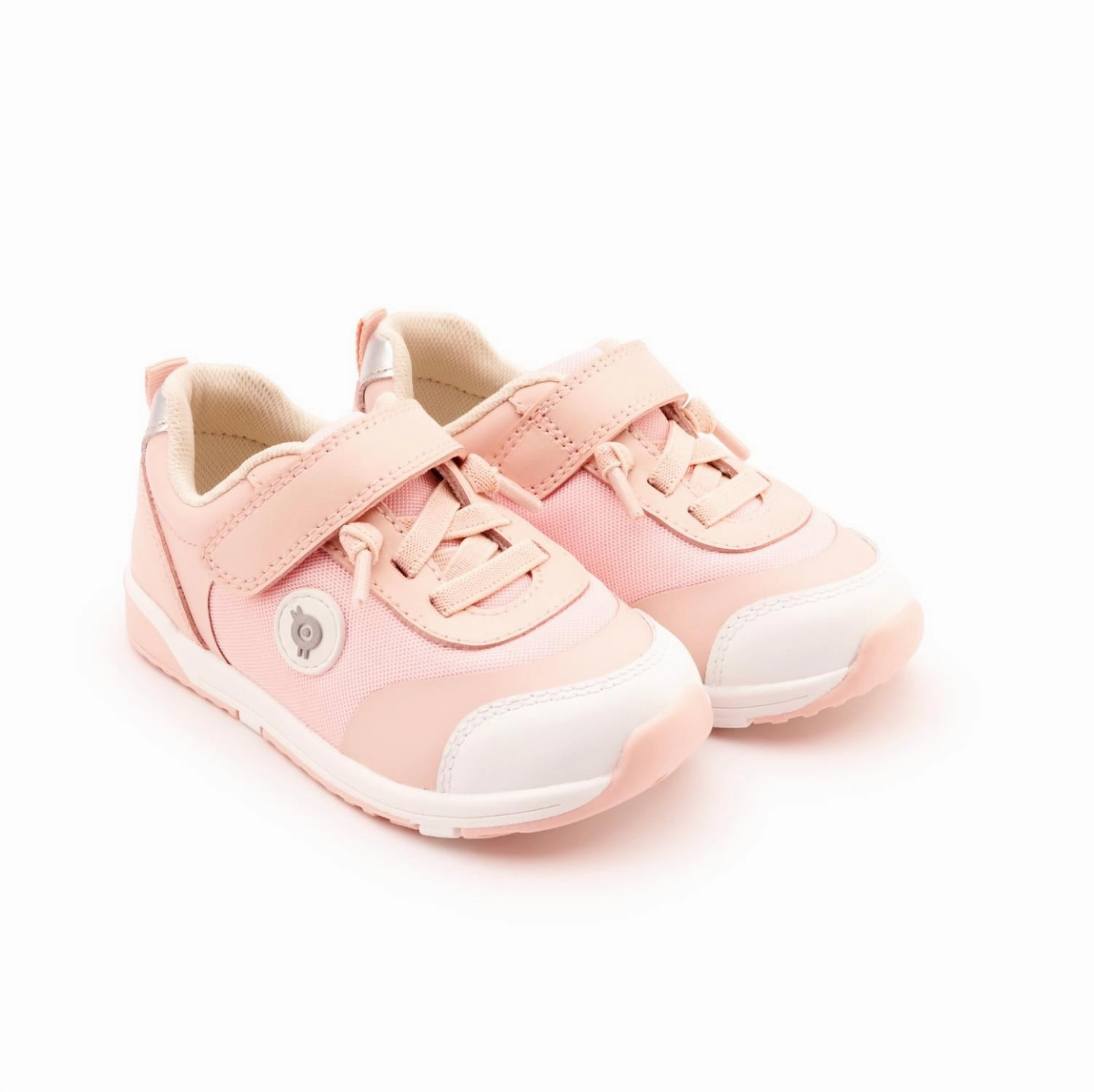 Girl's Team Kix Sneaker In Powder Pink/silver/white Pure Fit Multi Layer Cushioning