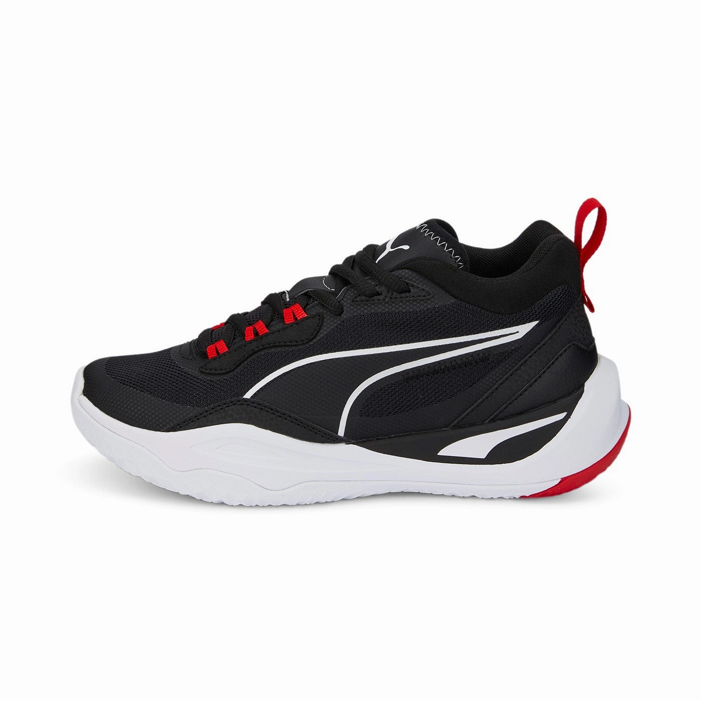 Puma Scarpa da pallacanestro da ragazzo Playmaker 387353 01 nero-bianco-rosso Aerodynamic Shape