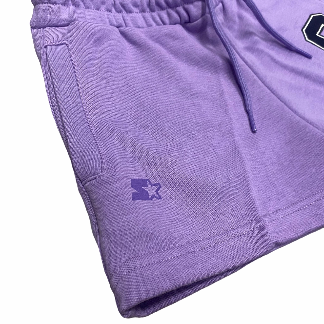 Starter pantaloncino sportivo da ragazza con ricamo. Colore lilla Light Fit
