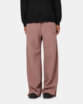 Trendy Layering Fade Resistant Dye Nike Women's Sportswear Pheonix Plush High Waisted Wide Leg Cody Fleece Pants Smokey Mauve/Black