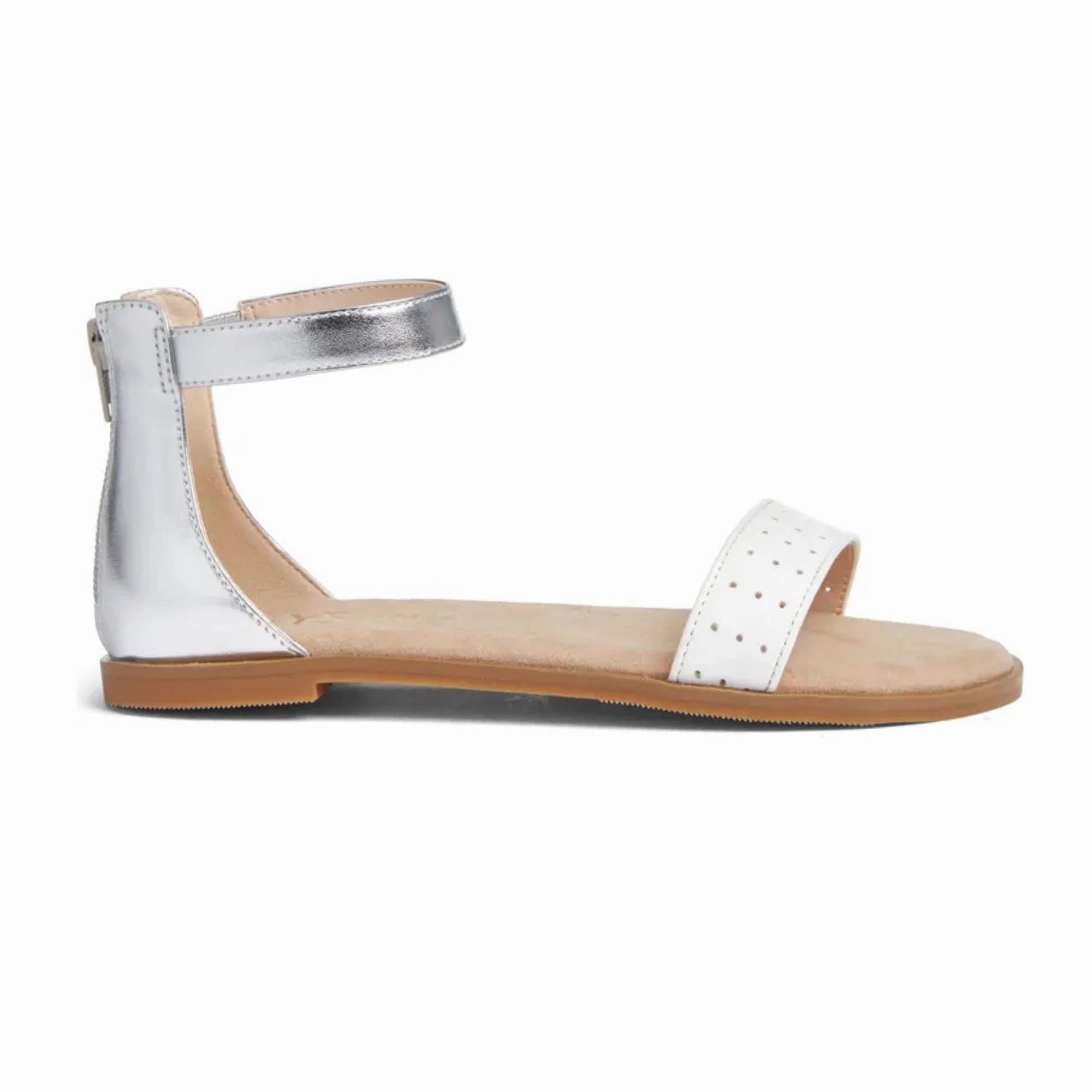 Neutral Choice Miss Cambelle Sandal in White & Silver - Kids