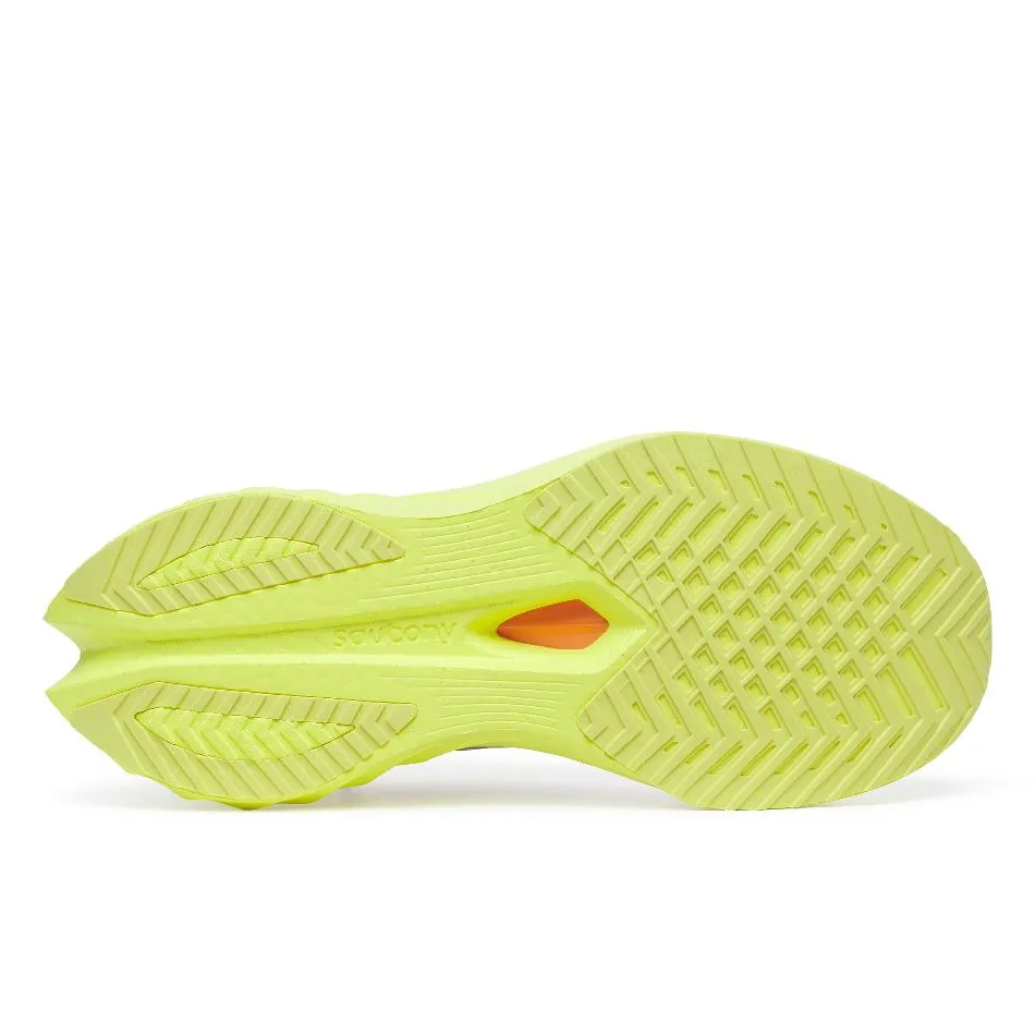 High Fit All Terrain Grip Pattern Saucony Women's Endorphin Speed 4 Running Shoes in White/Sunny SS25