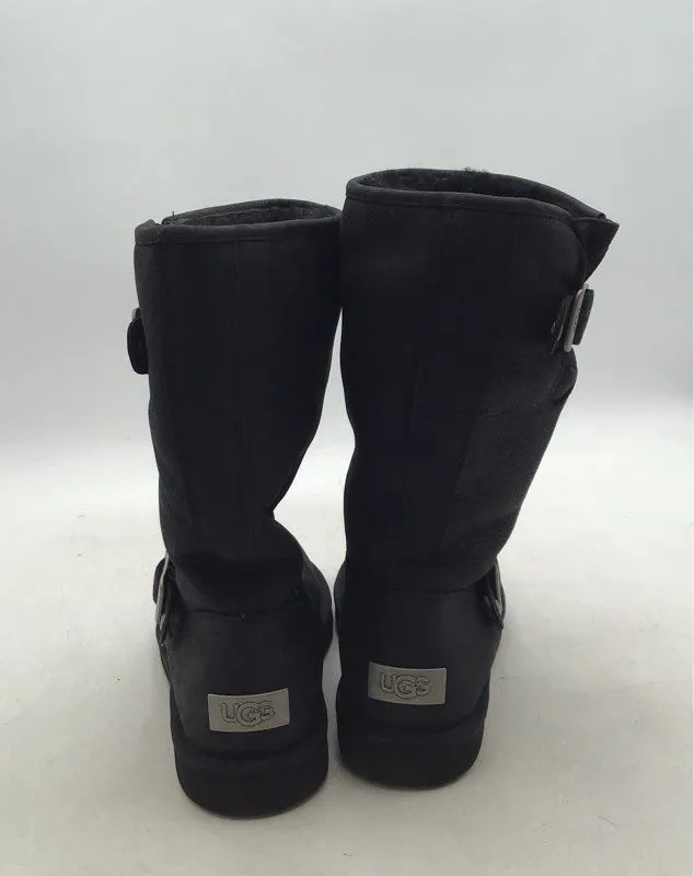 UGG Women's Black Round Toe Pull-On Riding Boots - Size 9