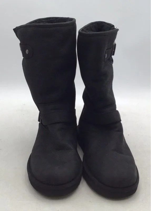 UGG Women's Black Round Toe Pull-On Riding Boots - Size 9