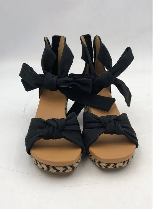 UGG Women's Yarrow 1119992 Black Wedge Heel Espadrille Sandals - Size 6.5 M